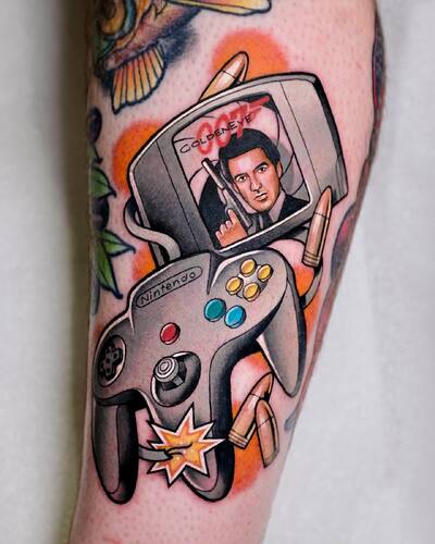 Nintendo 64 Golden Eye 007 Tattoo